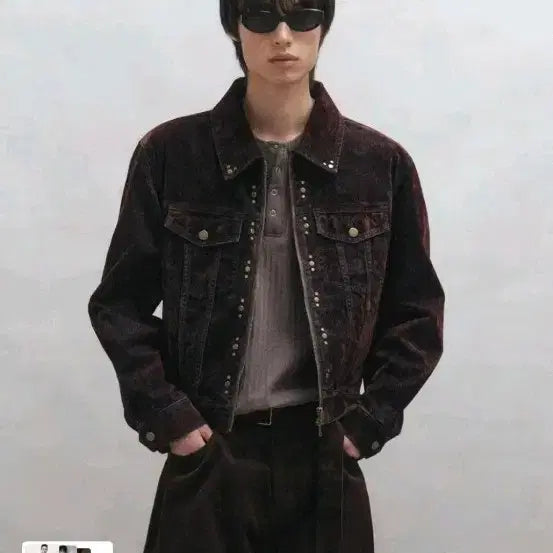 [BUNJANG] Big Union Velvet Denim Jacket / 빅유니온 벨벳 데님 자켓