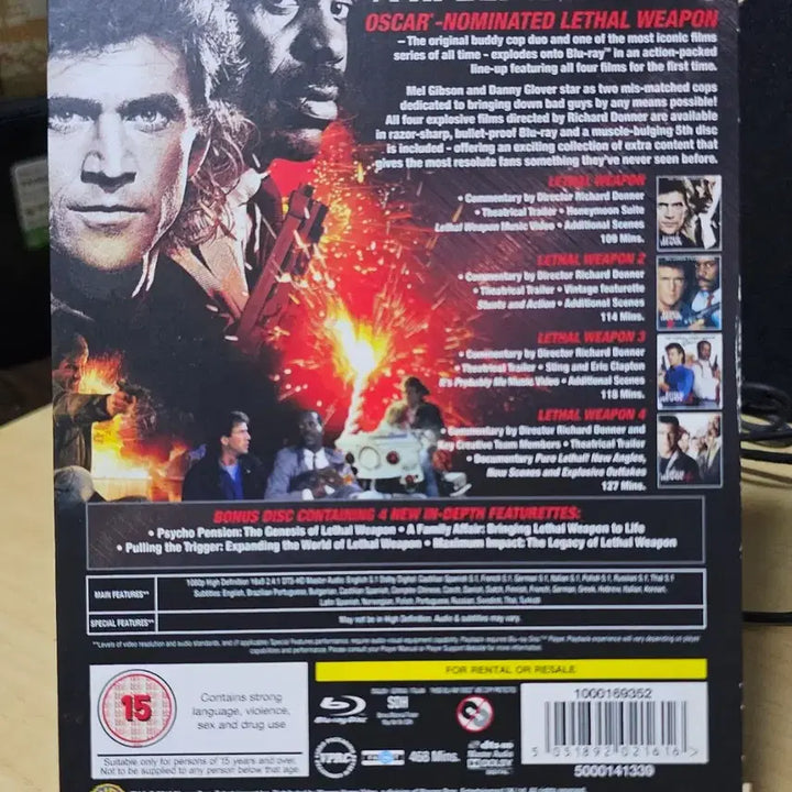[BUNJANG] Lethal Weapon Collection 5-Disc Blu-ray Box Set / 리썰 웨폰 콜렉션 블루레이 5 Disc 박스세트