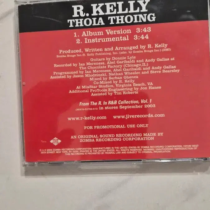 [BUNJANG] R. Kelly Thoia Thoing CD Album / R. 켈리 Thoia Thoing CD 음반