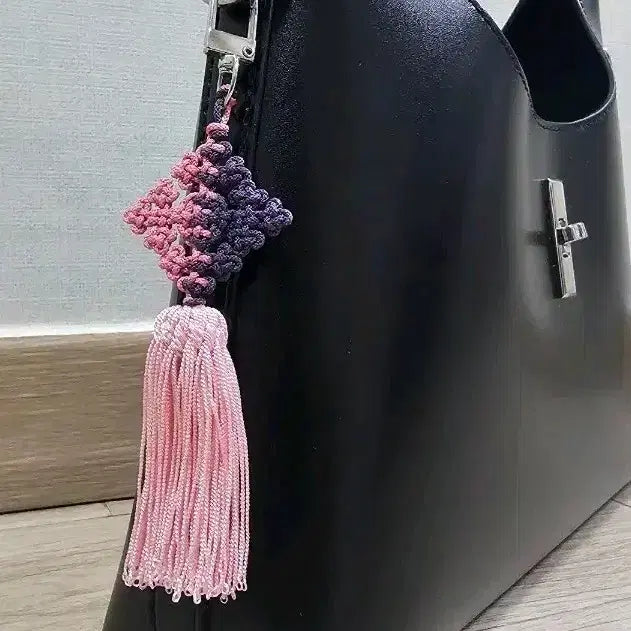 [BUNJANG] Handmade Pink Purple Mini Norigae Keyring / (직접 제작)분홍보라 미니 노리개 키링