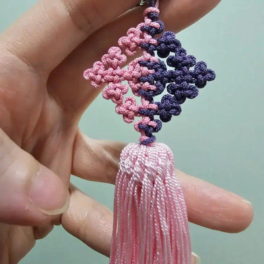 [BUNJANG] Handmade Pink Purple Mini Norigae Keyring / (직접 제작)분홍보라 미니 노리개 키링