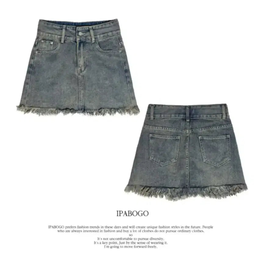 [BUNJANG] Vintage Washed Denim Skirt / 빈티지 워싱 데님 스커트