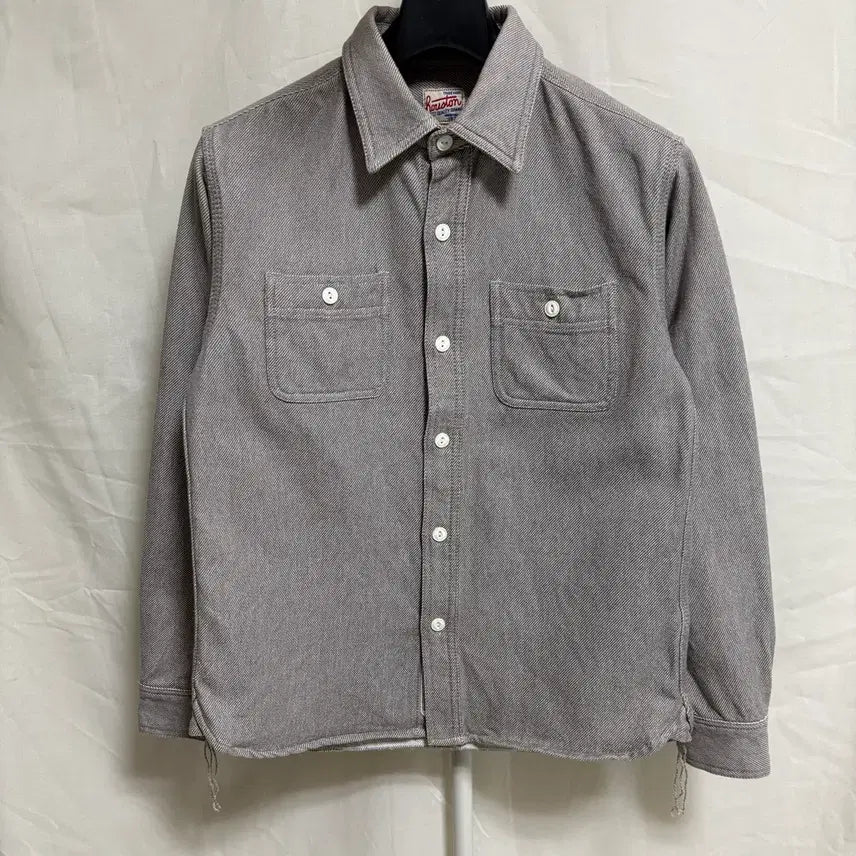 [BUNJANG] Houston Hard Twill Two Pocket Workshirt - Gray, M / 휴스턴 하드 트윌 투포켓 워크셔츠 / 그레이, M