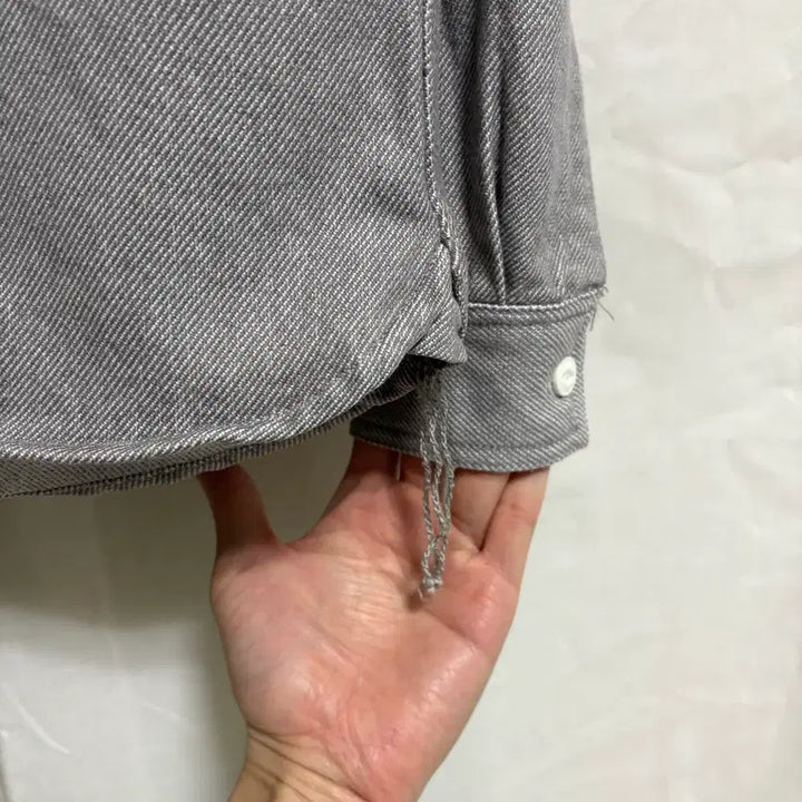 [BUNJANG] Houston Hard Twill Two Pocket Workshirt - Gray, M / 휴스턴 하드 트윌 투포켓 워크셔츠 / 그레이, M