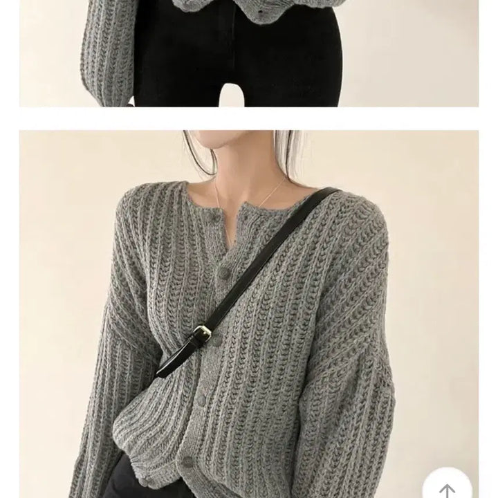 [BUNJANG] Lovely Hazzi Balloon Knit Cardigan / 러블리 하찌 벌룬 니트 가디건