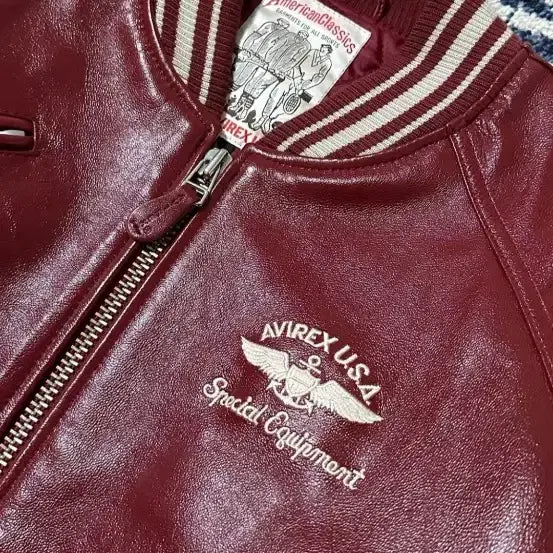[BUNJANG] AVIREX Icon Leather Varsity Jacket / 아비렉스 가죽자켓 아이콘
