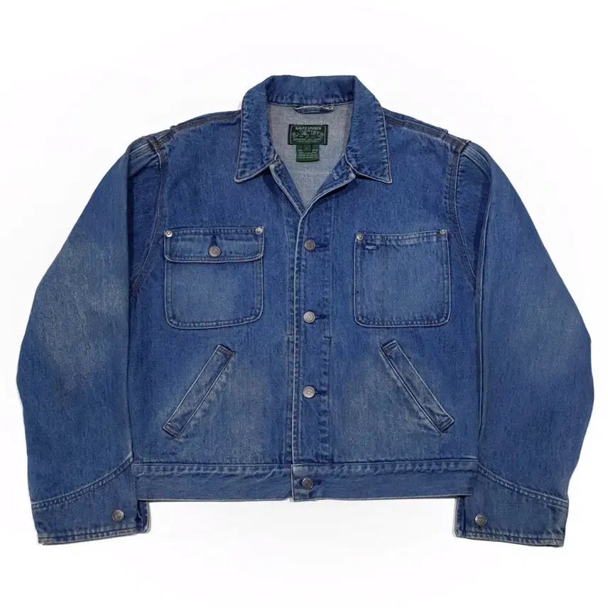 [BUNJANG] Polo Country Denim Trucker Jacket Patchwork (100-105) L / 폴로컨트리 데님 트러커 덩가리 보로 패치워크 (100-105) L