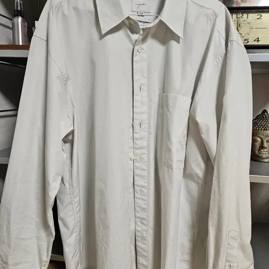 [BUNJANG] Youth Loose Fit Shirt Light Gray L Size / 유스 루즈드셔츠 라이트그레이 l사이즈