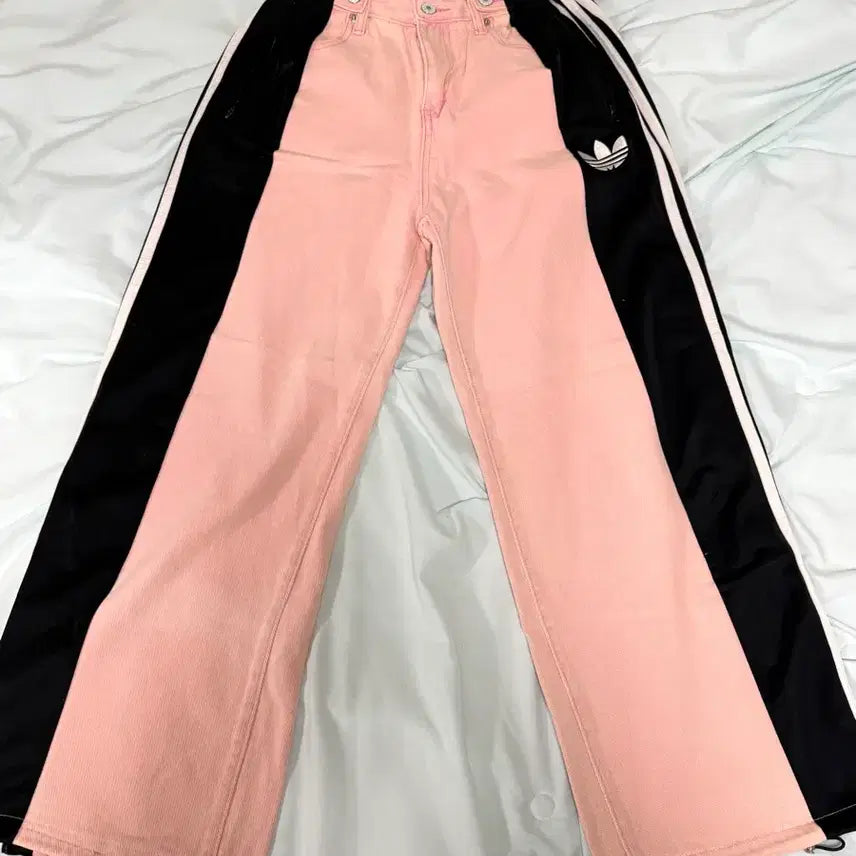 [BUNJANG] Adidas Custom Jeans / Black Jersey Pants / Pink Pants / 아디다스 커스텀 청바지 / 블랙 져지 / 핑크 바지