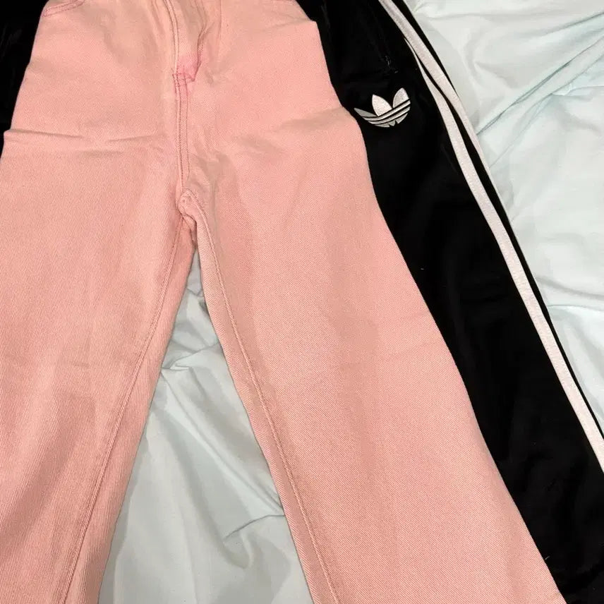 [BUNJANG] Adidas Custom Jeans / Black Jersey Pants / Pink Pants / 아디다스 커스텀 청바지 / 블랙 져지 / 핑크 바지