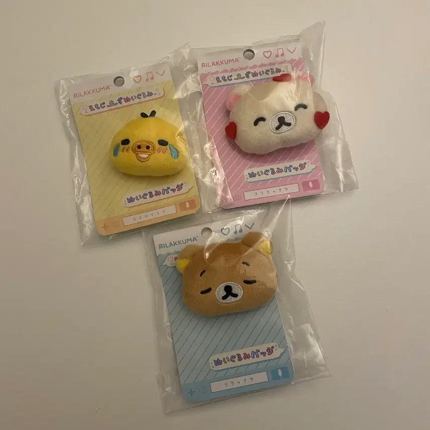 [BUNJANG] Rilakkuma Korilakkuma Kiiroitori Emoji Face Badge Set / 리락쿠마 코리락쿠마 키이로이토리 얼굴 표정 이모지 뱃지 하트 눈물