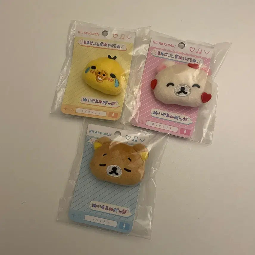 [BUNJANG] Rilakkuma Korilakkuma Kiiroitori Emoji Face Badge Set / 리락쿠마 코리락쿠마 키이로이토리 얼굴 표정 이모지 뱃지 하트 눈물