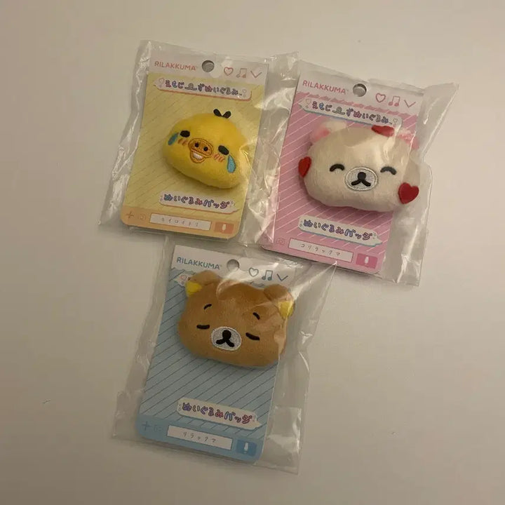 [BUNJANG] Rilakkuma Korilakkuma Kiiroitori Emoji Face Badge Set / 리락쿠마 코리락쿠마 키이로이토리 얼굴 표정 이모지 뱃지 하트 눈물