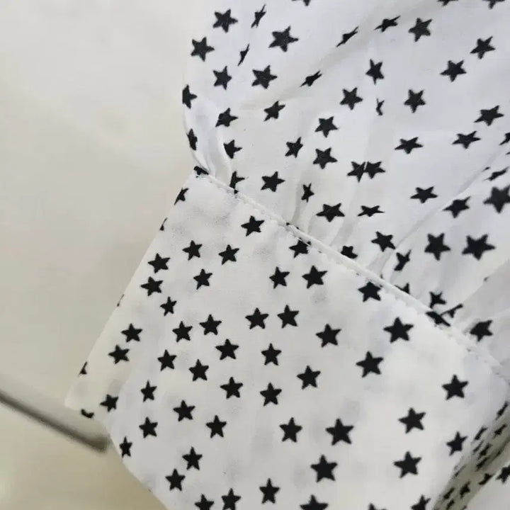 [BUNJANG] Star Pattern Blouse - White, Free Size / 별 패턴 블라우스 화이트 FREE