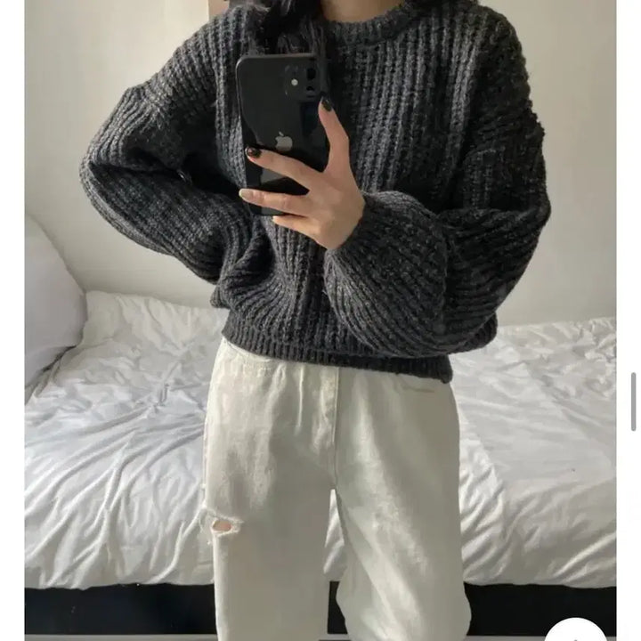 [BUNJANG] Balloon Knit Cable Knit Sweater / 벌룬 니트 꽈배기 니트 스웨터