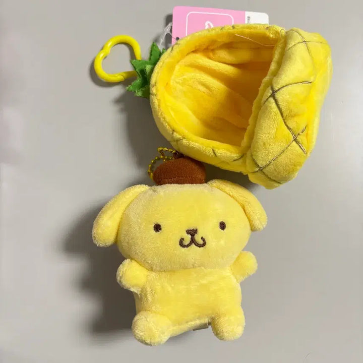 [BUNJANG] Sanrio Pompompurin Fruit House Pineapple Bag Charm Doll Keychain / 산리오 폼폼푸린 과일하우스 파인애플 가방걸이 인형 키링
