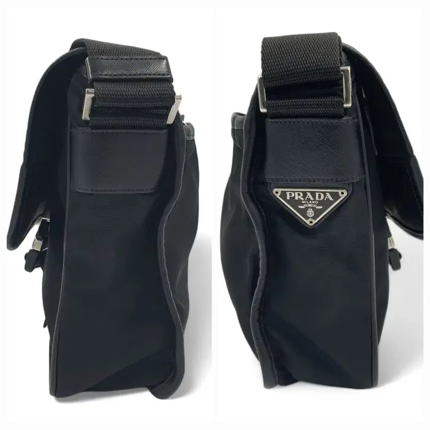[BUNJANG] Prada Re-Nylon Black Mini Messenger Bag / 프라다 삼각로고 리나일론 블랙 미니 메신저백 숄더백