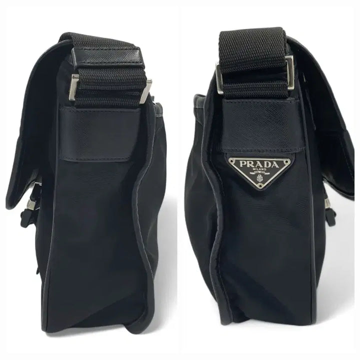 [BUNJANG] Prada Re-Nylon Black Mini Messenger Bag / 프라다 삼각로고 리나일론 블랙 미니 메신저백 숄더백