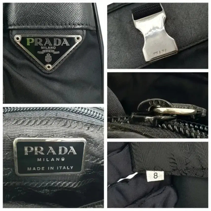 [BUNJANG] Prada Re-Nylon Black Mini Messenger Bag / 프라다 삼각로고 리나일론 블랙 미니 메신저백 숄더백