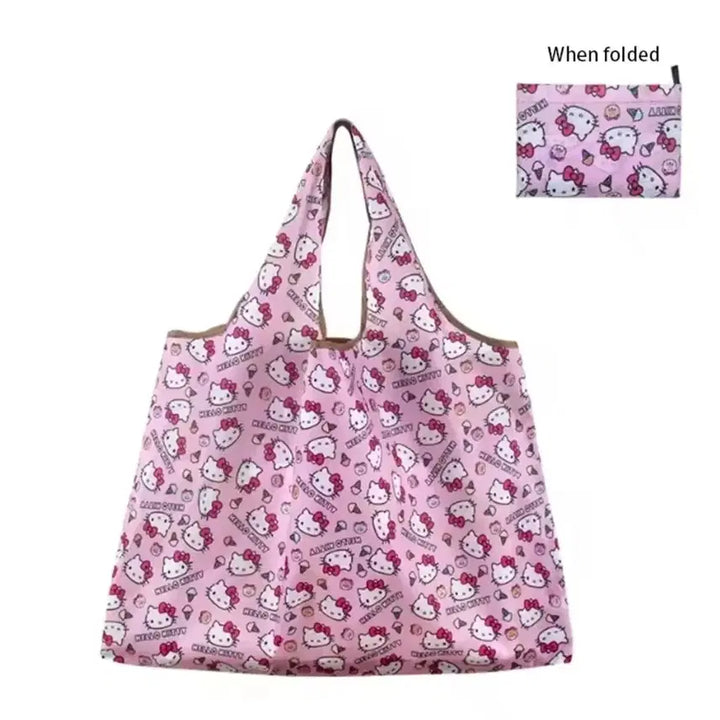 [BUNJANG] Sanrio Pink Ice Cream Hello Kitty Shopping Bag / (예약배송)대형 수입 핑크 아이스크림 키티 장바구니 에코백 보조가방