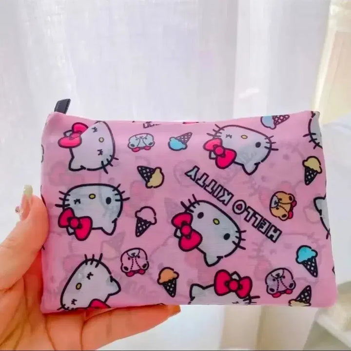 [BUNJANG] Sanrio Pink Ice Cream Hello Kitty Shopping Bag / (예약배송)대형 수입 핑크 아이스크림 키티 장바구니 에코백 보조가방