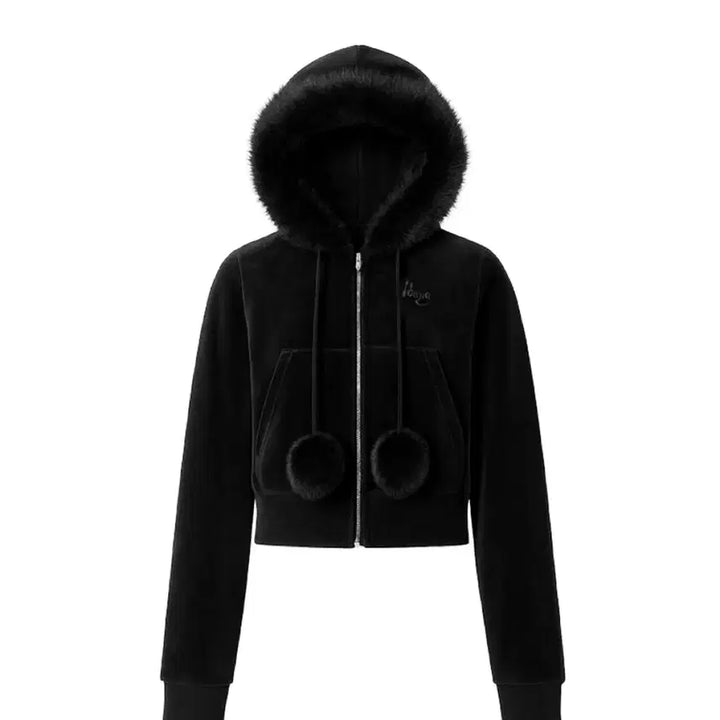 [BUNJANG] idang Velvet Fur Hoodie Jacket / 새상품) idang 아이당클럽 벨벳 퍼 후드집업
