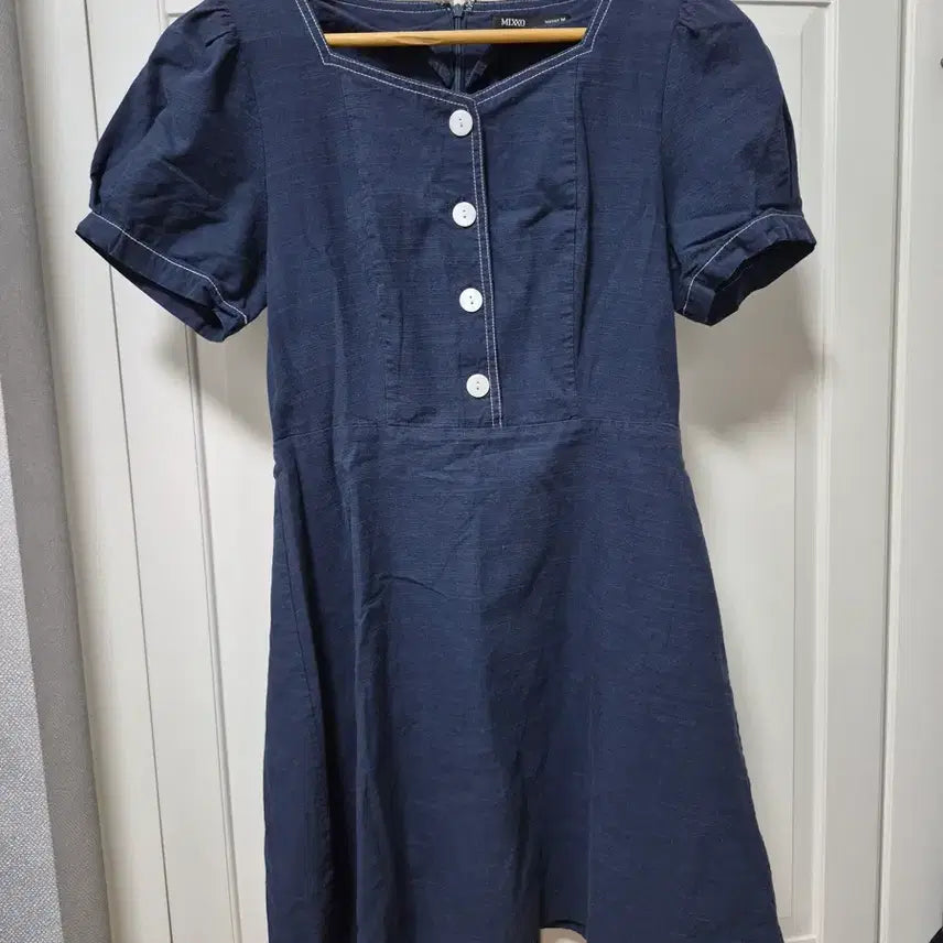 [BUNJANG] MIXXO Navy Linen Dress M / MIXXO 네이비 린넨 원피스 M
