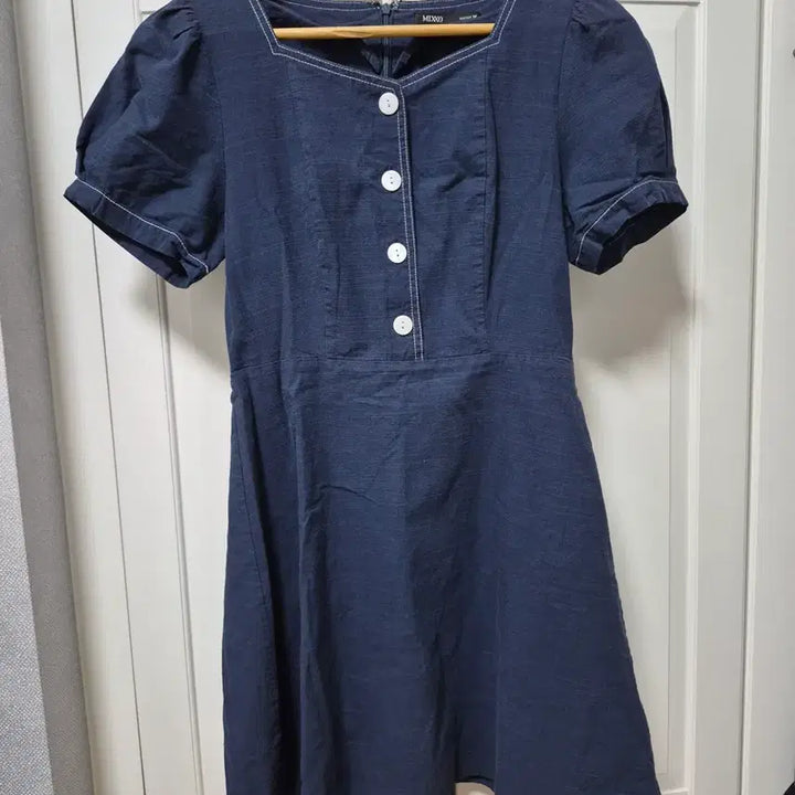 [BUNJANG] MIXXO Navy Linen Dress M / MIXXO 네이비 린넨 원피스 M