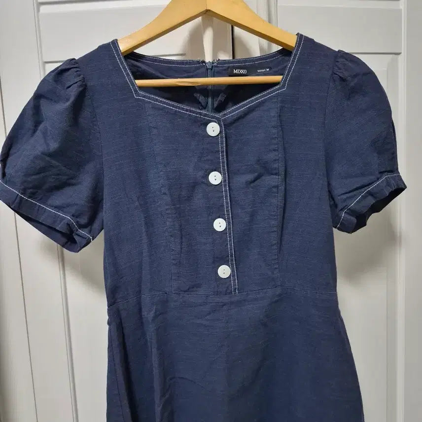 [BUNJANG] MIXXO Navy Linen Dress M / MIXXO 네이비 린넨 원피스 M