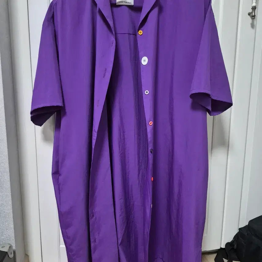 [BUNJANG] Purple Shirt Long Dress / 퍼플 셔츠원피스
