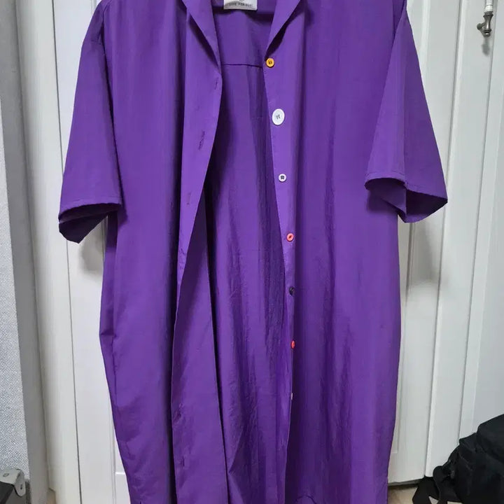 [BUNJANG] Purple Shirt Long Dress / 퍼플 셔츠원피스