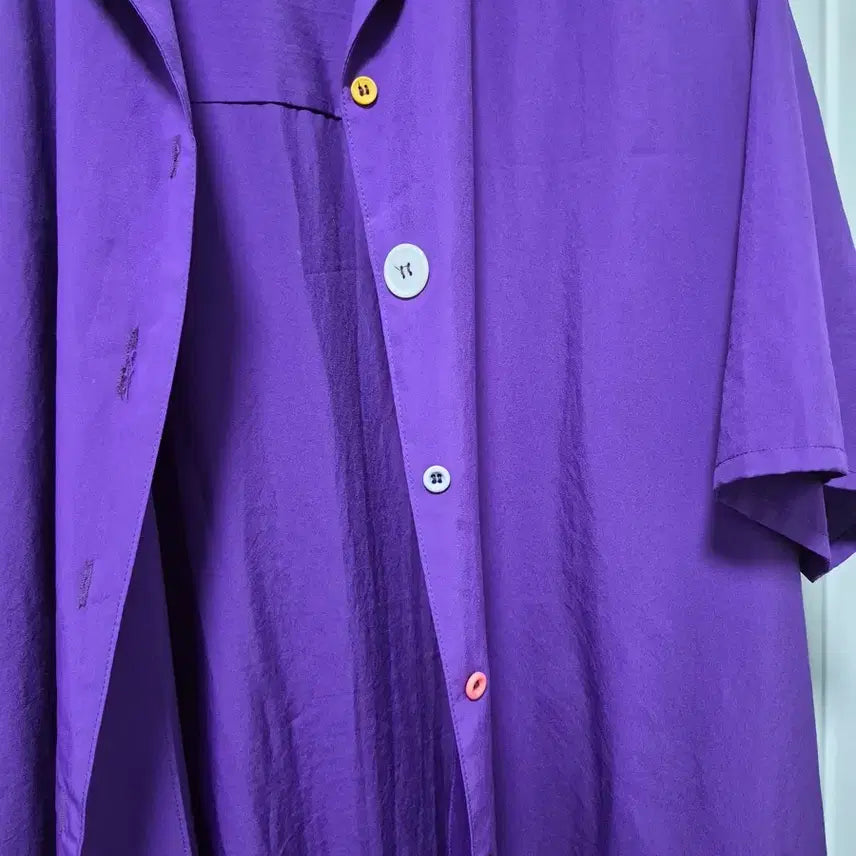 [BUNJANG] Purple Shirt Long Dress / 퍼플 셔츠원피스