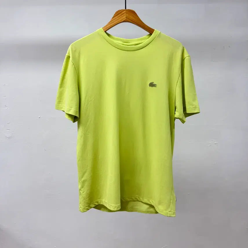 [BUNJANG] Lacoste Fluorescent Lime Short Sleeve T-Shirt - Size M / 라코스테 반팔 티셔츠 형광 라임 M JS42