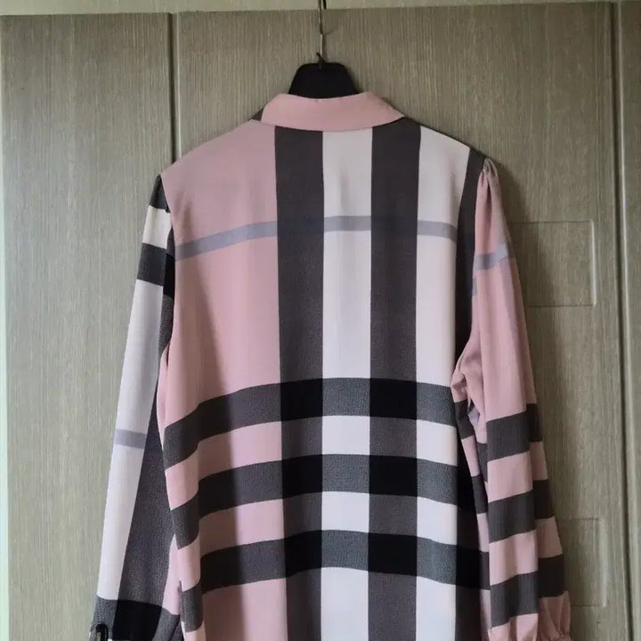 [SOLD OUT] 체크 셔츠 블라우스 핑크 블랙 패턴 77  새상품