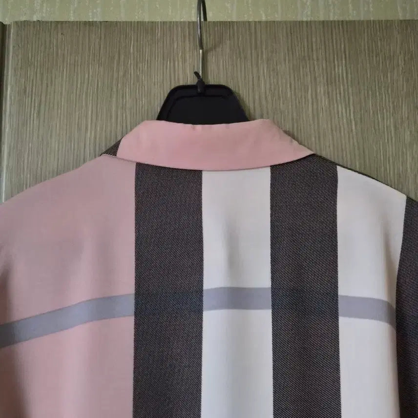 [SOLD OUT] 체크 셔츠 블라우스 핑크 블랙 패턴 77  새상품