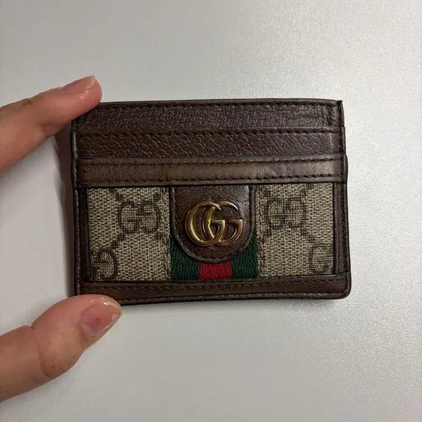 [BUNJANG] Gucci Ophidia GG Supreme Canvas Card Wallet / 구찌 GG 수프림 캔버스 오피디아 카드지갑 (브라운 베이지)