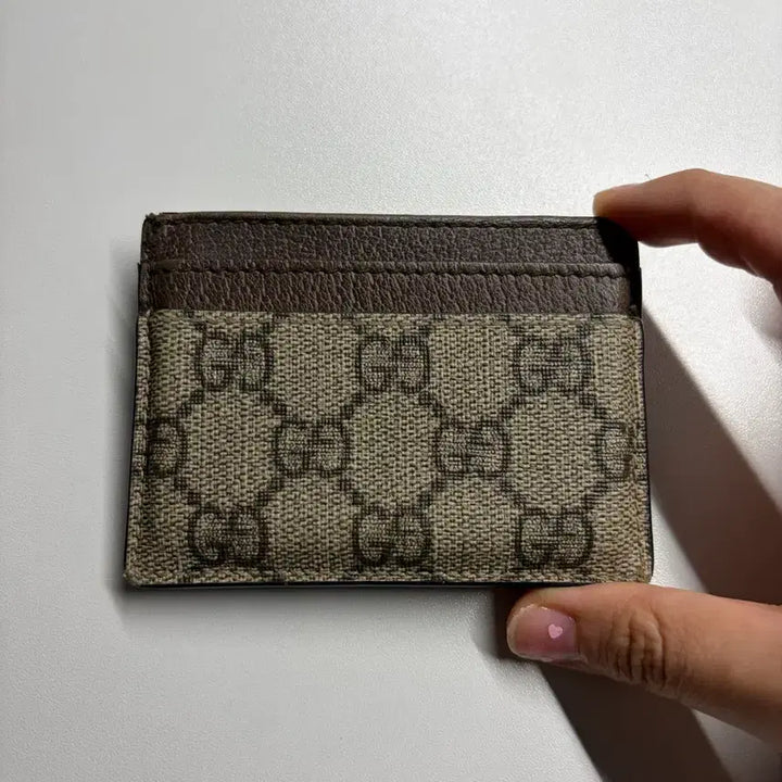 [BUNJANG] Gucci Ophidia GG Supreme Canvas Card Wallet / 구찌 GG 수프림 캔버스 오피디아 카드지갑 (브라운 베이지)