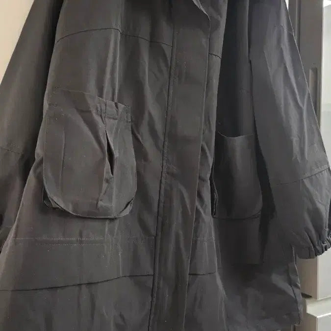 [BUNJANG] Ju Yun Black Hooded Long Coat 4XL / 새상품Ju Yun 블랙 후드 롱코트 4XL(120)품