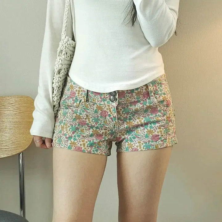 [BUNJANG] Vintage Floral Print Shorts / (EUR36)여성 반바지 숏팬츠 플라워 빈티지 바캉스 W3099