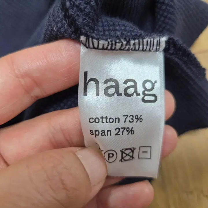 [BUNJANG] Haag Navy Waffle Knit Top / 헤이그(haag) 네이비 와플티셔츠 55-66 새상품