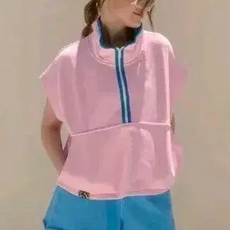 [BUNJANG] Lapricala Jua Half-Zip Short Sleeve Sweatshirt / Lapricala 라프리카라 주아 반집업 반팔 맨투맨 F