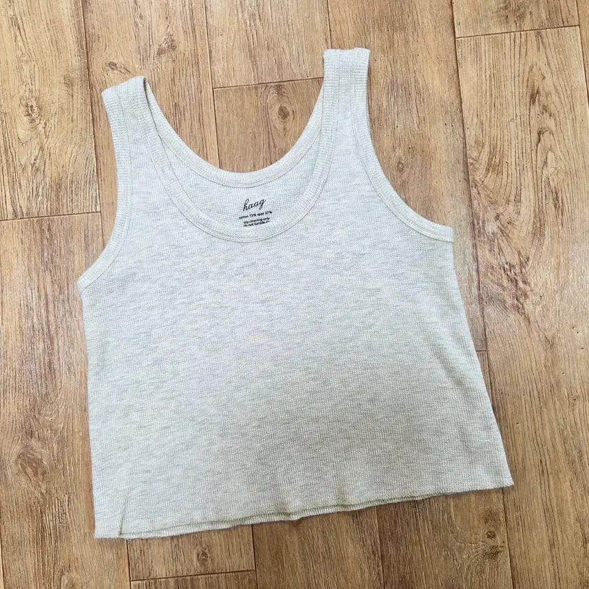 [BUNJANG] Haag Gray Waffle T-Shirt / 헤이그(haag) 그레이 와플티셔츠 55-66 새상품