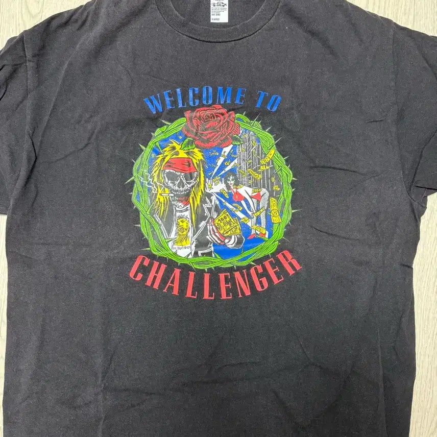 [BUNJANG] Challenger Skull Rose T-shirt / 챌린저 티셔츠 블랙 xl
