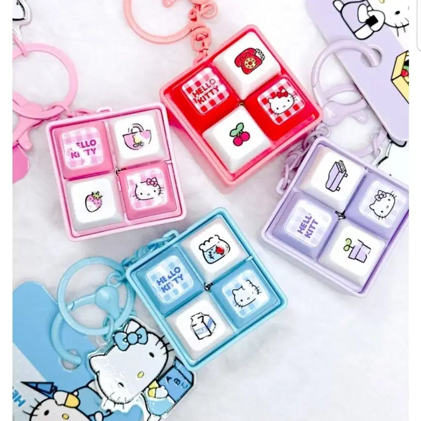 [BUNJANG] Hello Kitty 4-Keycap LED Keyring / 헬로키티 키캡 키링