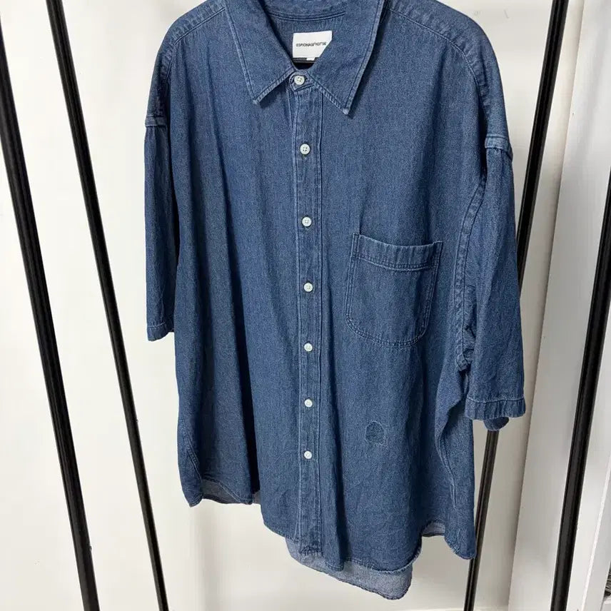 [BUNJANG] Espionage Crest Denim Overshirt / 에스피오나지 crest denim over shirt