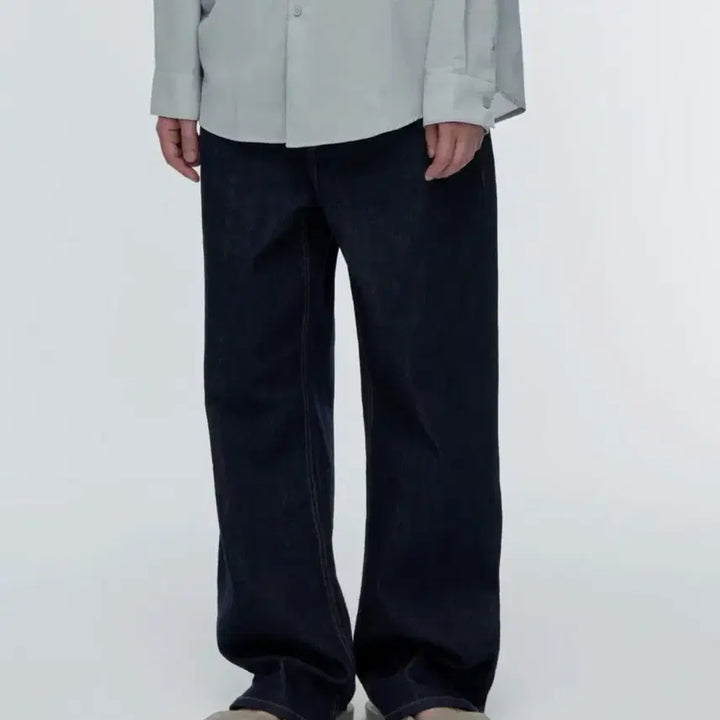 [BUNJANG] Musinsa Standard Kipas Wide Denim Pants / 무탠다드 kipas 와이드 데님 팬츠 딥인디고