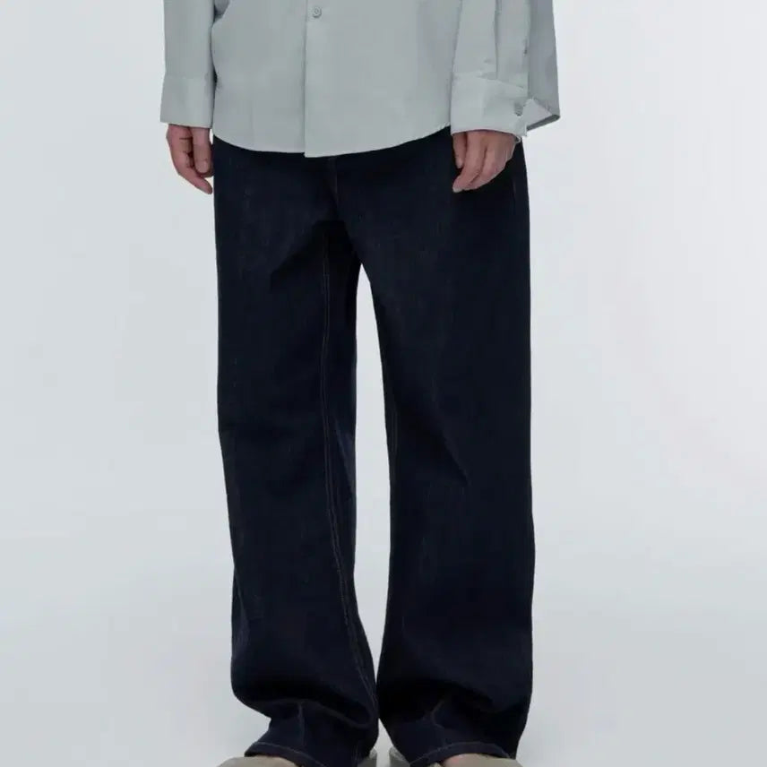 [BUNJANG] Musinsa Standard Kipas Wide Denim Pants / 무탠다드 kipas 와이드 데님 팬츠 딥인디고