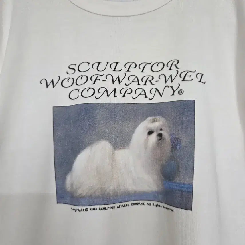 [BUNJANG] Sculptor Maltese White T-Shirt M / 스컬프터 말티즈 화이트 반팔 m