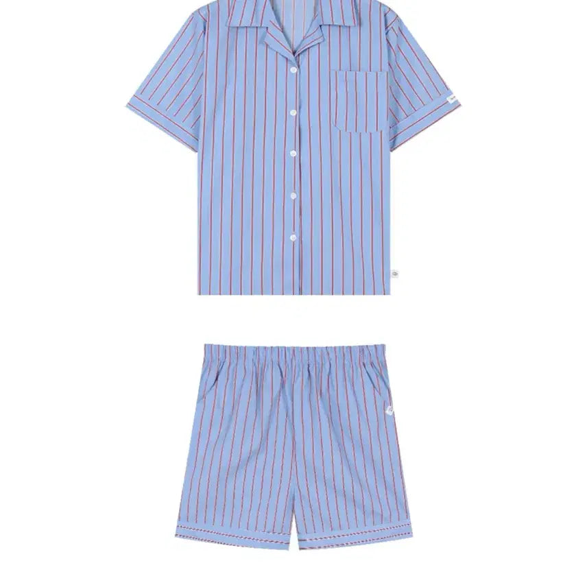 [BUNJANG] Off Hour Crimson Pajama Set (M) / 오프아워 크림슨 반팔 파자마 세트 (M)