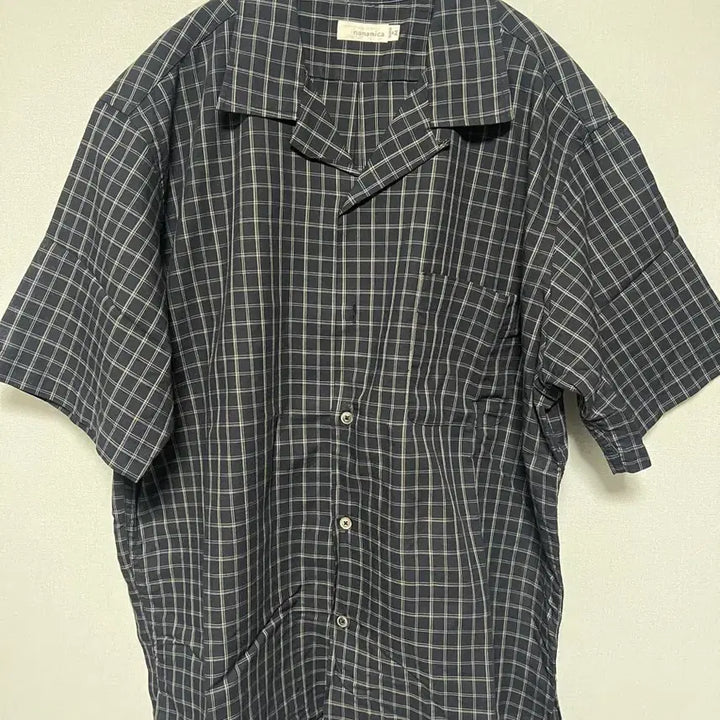 [SOLD OUT] [M] 나나미카 오픈카라 파나마 플레이드 셔츠